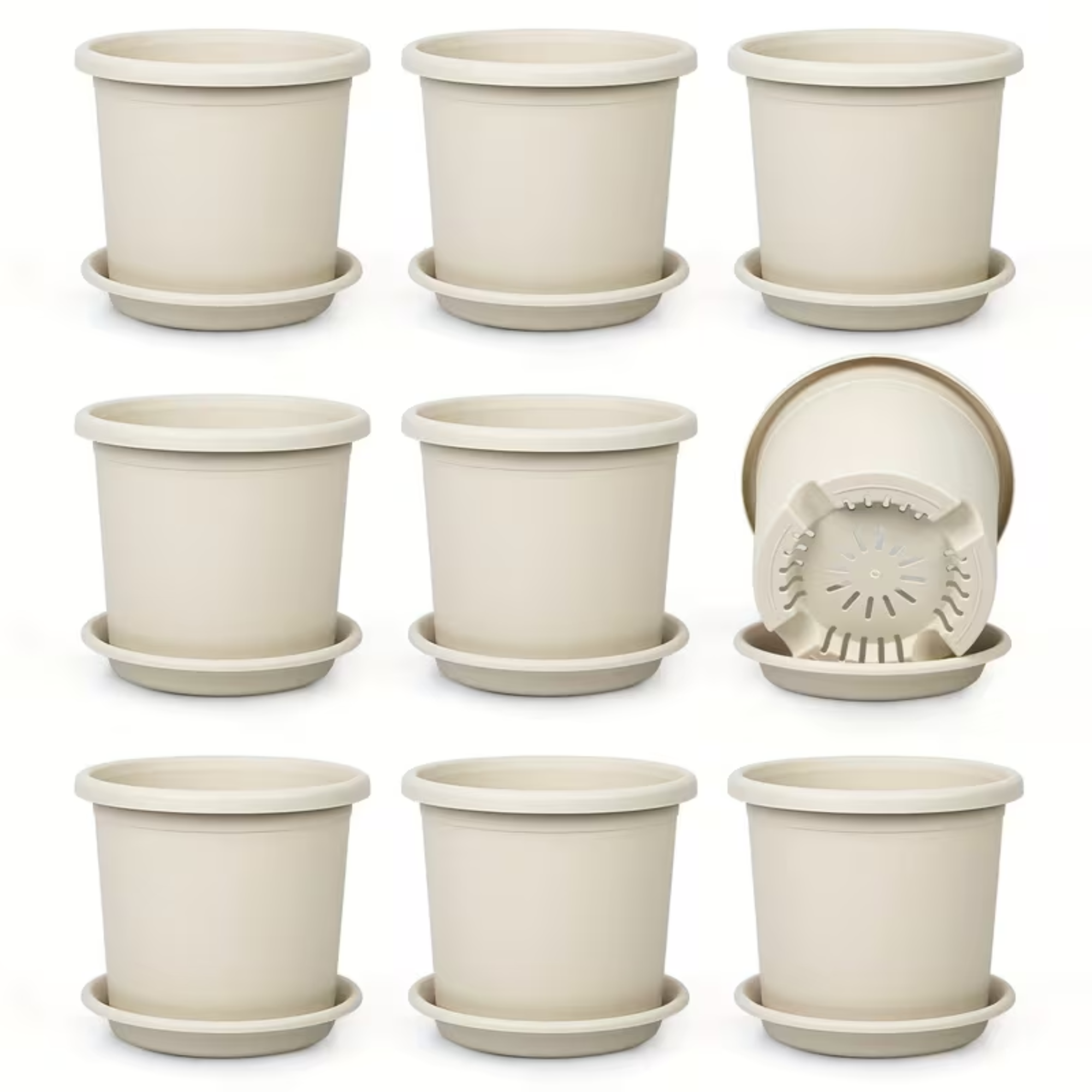 White Drain Plastic Pot
