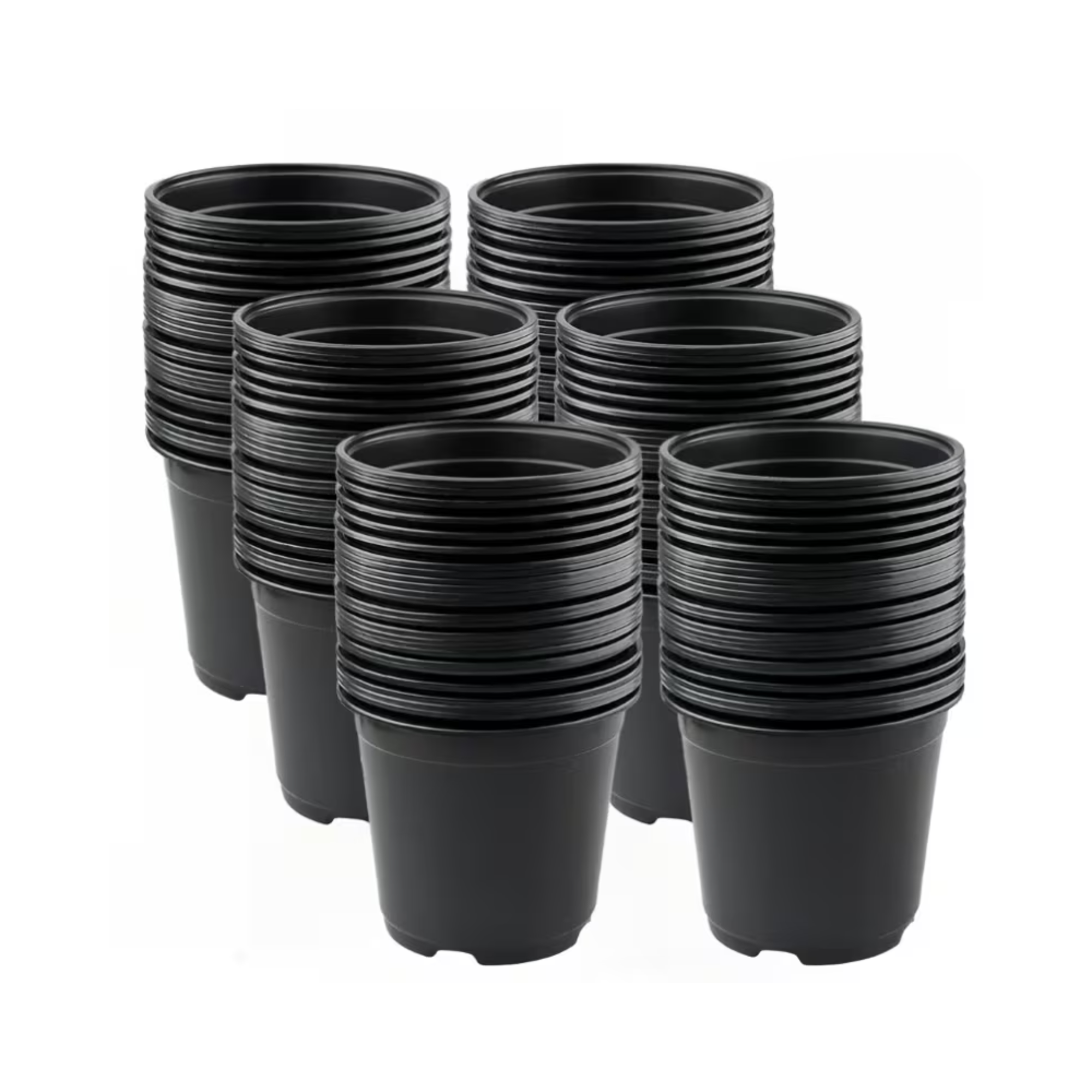 100 Pieces Black Plastic Pots